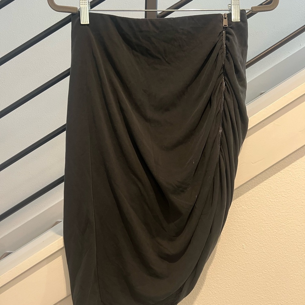 Express Black Asymmetrical Drape Skirt